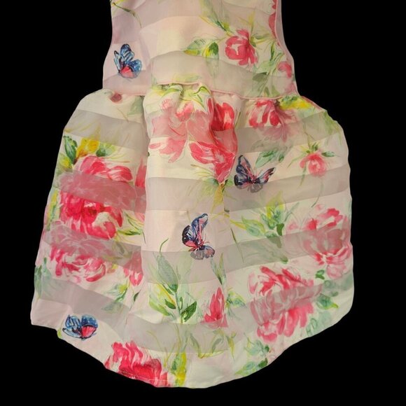 Wonder Nation Toddler Floral Sundress 18Mo Layered Petticoat White Pink Poly - Picture 6 of 11